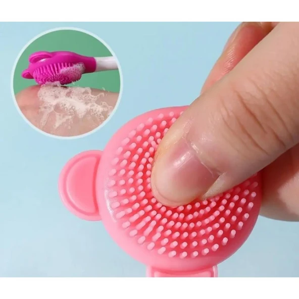 Silikon Yüz Temizleme Fırçası ve Maske Uygulama Spatulası - 3