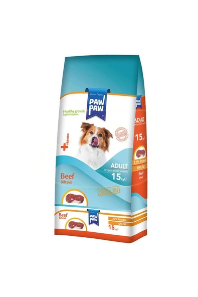 Pawpaw Yetişkin Köpek - Dana Etli (BİFTEKLİ) Kuru Mama 15 Kg - 1