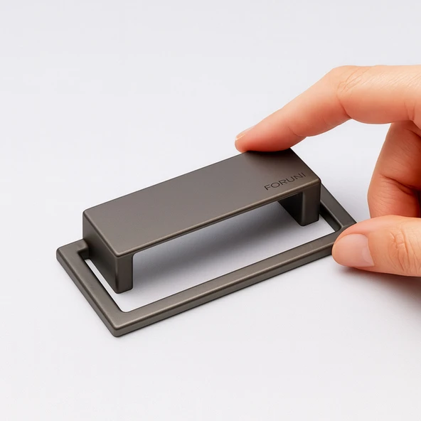 Marko Soft Füme Metal Gömme Mobilya Kulp Modern Dolap ve Çekmece Dayanıklı Dekoratif Kulplar - Resim 3