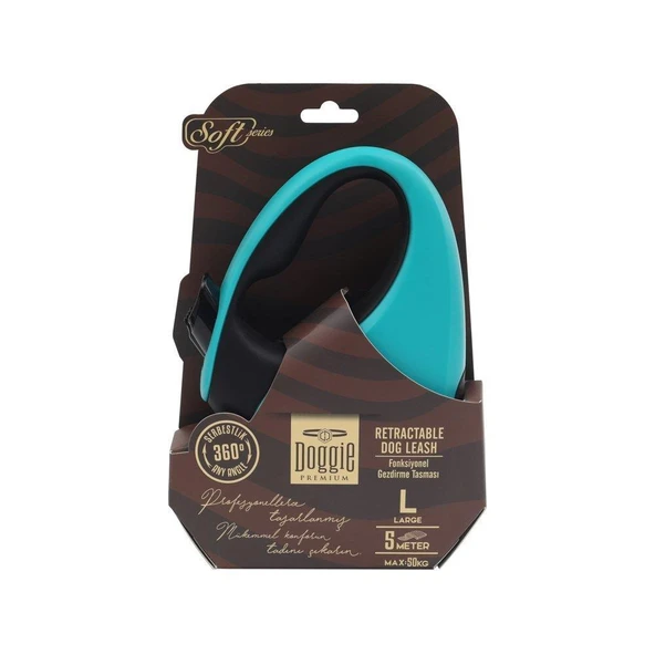 Doggie Otomatik Uzatma Tasması Soft Seri Mavi 50Kg/5Mt ürün görseli 1