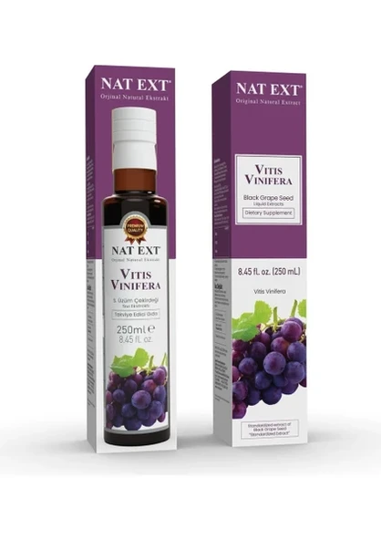NAT-EXT VİTİS VİNİFERA SİYAH ÜZÜM ÇEKİRDEĞİ SIVI EKSTRAKTI 250 ML ürün görseli
