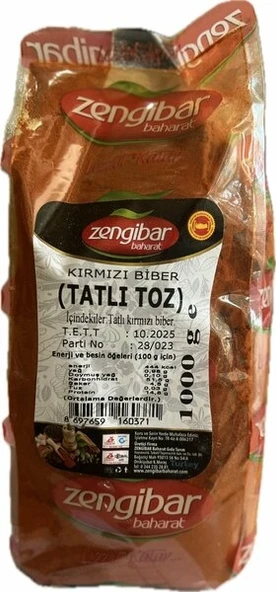 ZENGİBAR TATLI TOZ BİBER 1000 GR ürün görseli 1