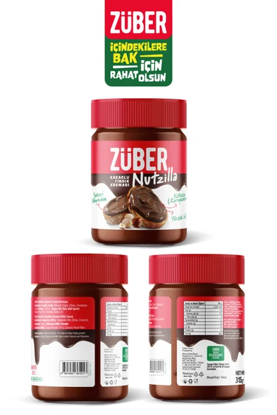 Züber Nutzilla Fındık Kreması Kakaolu 315 g x 3 Adet - 6