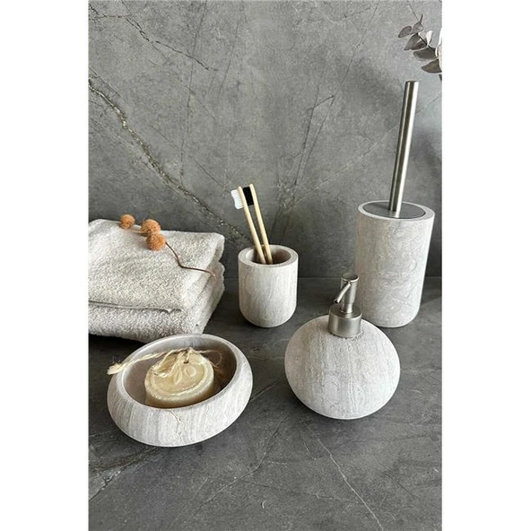 Primanova Bella Vita Banyo Seti 4 Parça - Bej