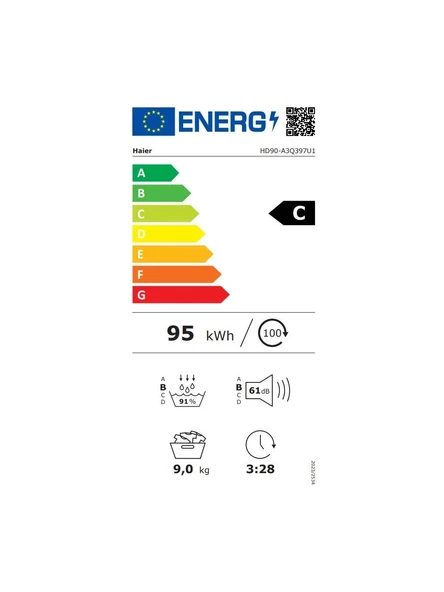 Haier HD90-A3Q397U1-S 9 kg Wi-Fi Bağlantılı Isı Pompalı Kurutma Makinesi - 4