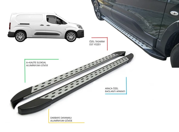 DOBLO CARGO MAXİ UZUN ŞASE NOKTALI YAN BASAMAK 2023 2024 2025 2026 2027 ürün görseli 1