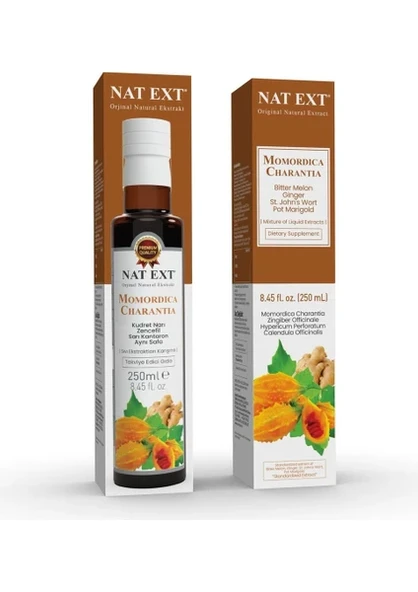 NAT-EXT MOMORDİCA CHARANTİA (KUDRET NARI,ZENCEFİL,SARI KANTARON) SIVI EKSTRAKTI 250 ML ürün görseli