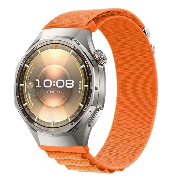 Huawei Watch GT6 Pro 46mm Uyumlu Kordon Alpine Loop Kancalı Kumaş Kordon  Turuncu ürün görseli