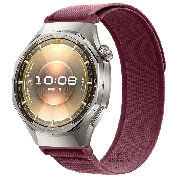 Huawei Watch GT6 Pro 46mm Uyumlu Kordon Trail Loop Yumuşak Kumaş Kordon  Kırmızı ürün görseli