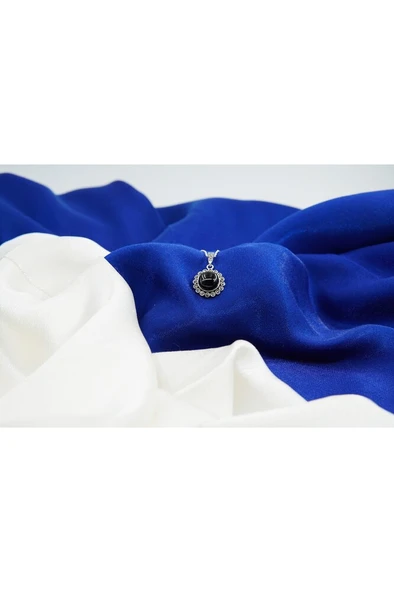 oltutaşı sade çiçek gümüş kolye sk00036 ürün görseli 1