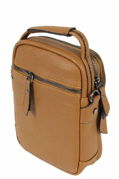 M 426 Mega Bag Suni Deri Bodybag Omuz Çantası - Resim 8