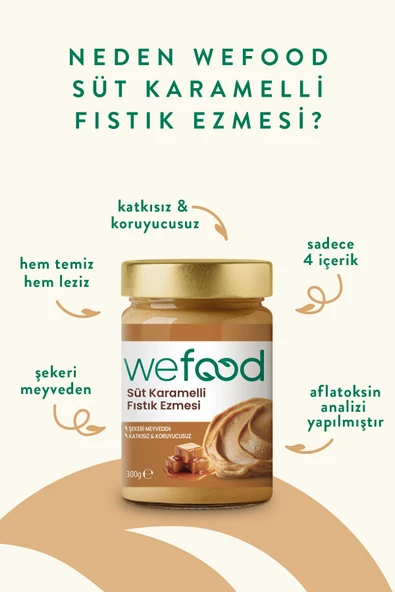 Wefood Süt Karamelli Fıstık Ezmesi 300 gr - 3