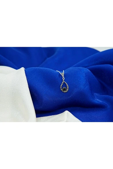 oltutaşı taşlı ay gümüş kolye sk00028 - 4