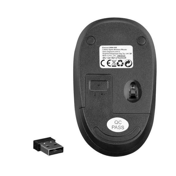 Everest SMW-666 Gümüş USB 2.4 GHZ Optik Kablosuz Mouse 1500Dpı - 4