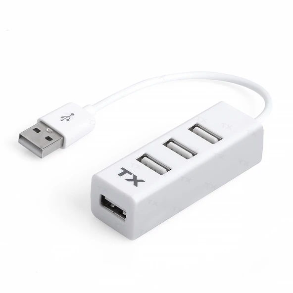 Tx ACUSB24W 4Port Usb Çoğaltıcı Hub Beyaz 2.0 480Mbps (0,11cm Kablo Uzunluğu) - Resim 3