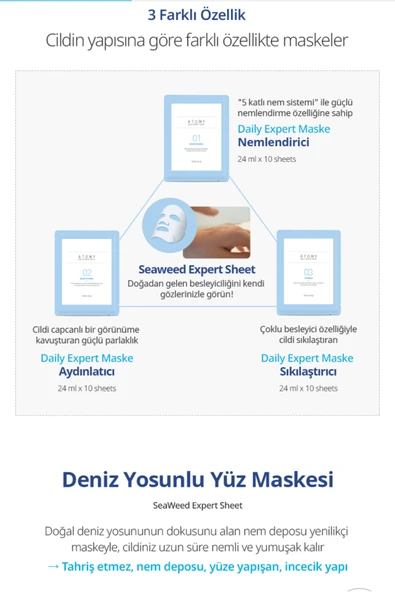 ATOMY01 Atomy Daily Expert 1 Nemlendirici Maske Tekli - 2