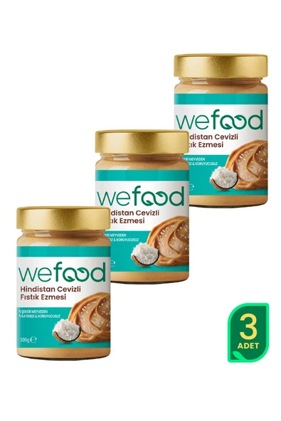 Wefood Hindistan Cevizli Fıstık Ezmesi 300 gr 3'lü