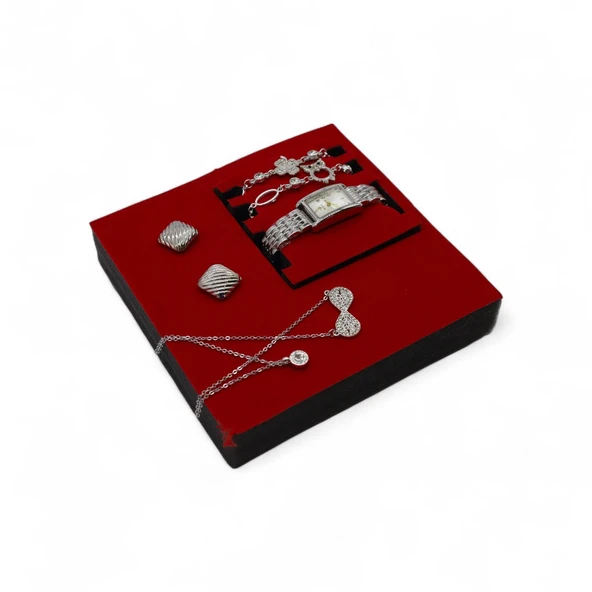 S Polo Kadın Saat Bileklik Kolye ve Küpe Hediyeli Kombin Set Kutu Gümüş Renk - 4