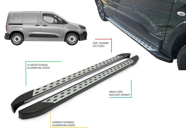 DOBLO CARGO KISA ŞASE NOKTALI YAN BASAMAK 2023 2024 2025 2026 2027 ürün görseli 1