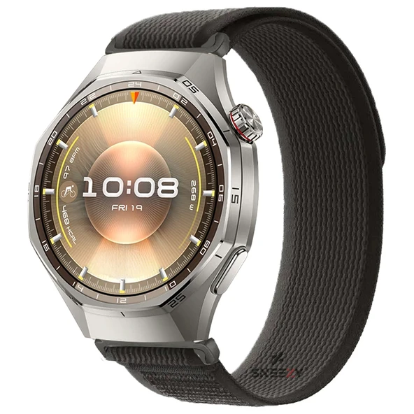 Huawei Watch GT6 Pro 46mm Uyumlu Kordon Trail Loop Yumuşak Kumaş Kordon  Siyah ürün görseli