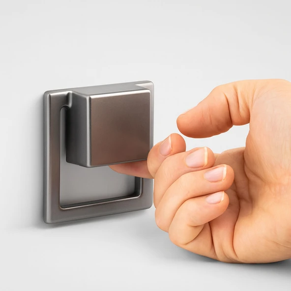 Marko Füme Metal Gömme Tarz Mobilya Kulp 32 mm Modern Dekoratif Dolap ve Çekmece Kulbu Dayanıklı - Resim 3