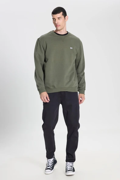 Bisiklet Yaka Sweatshirt Olive Grove Olive Grove L - Resim 4