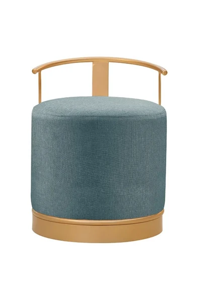 PUFİ PUF GOLD METAL ÇERÇEVELİ KETEN ÇOK AMAÇLI DEKORATİF OTURAK, MAKYAJ OTURAĞI,MONTAJSIZ PUF BENCH - 2