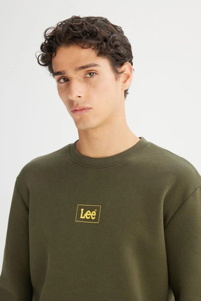 Bisiklet Yaka Sweatshirt Khaki Khaki M - Resim 2