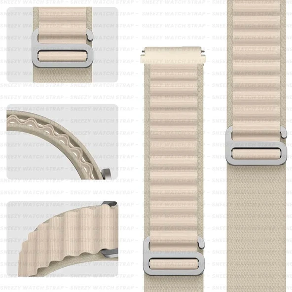 Huawei Watch GT6 Pro 46mm Uyumlu Kordon Alpine Loop Kancalı Kumaş Kordon  Starlight - Resim 4