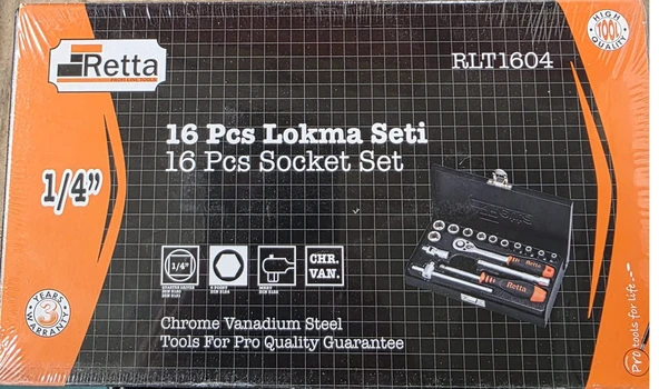 Retta RLT1604 1/4'' 6 Köşe Lokma Takımı - 2