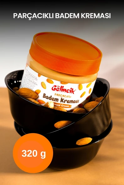 PARÇACIKLI BADEM KREMASI KAHVALTILIK ÖZEL ÜRETİM 320G SÜRÜLEBİLİR BADEM KREMASI ürün görseli 1