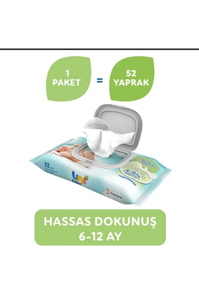 Uni Baby Islak Havlu Hassas Dokunuş 52 Yaprak (18 Li Set) 936 Yaprak