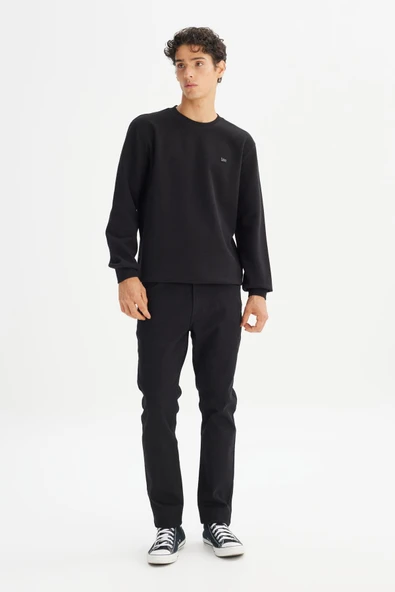 Erkek Baskılı Sweatshirt Black Black L - Resim 3
