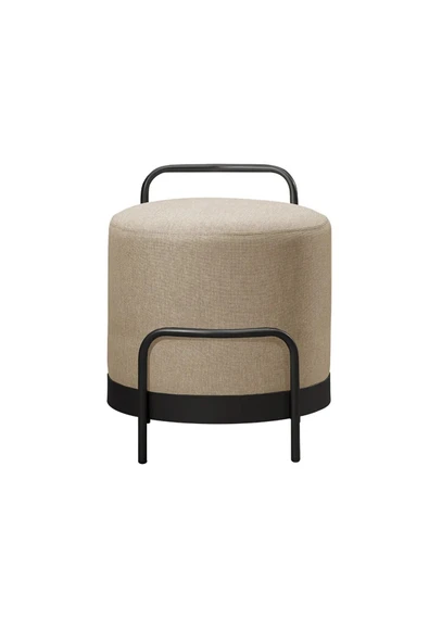 OLA PUF, METAL HALKALI PUF, MAKYAJ OTURAĞI ,PUF BENCH MONTAJSIZ OTURAK GOLD METAL AYAKLI - 1