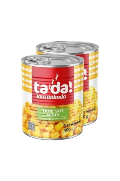 Tada Haşlanmış Tane Süt Mısır Konservesi 400 Gr (2 Adet)