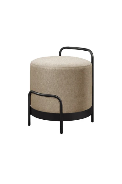OLA PUF, METAL HALKALI PUF, MAKYAJ OTURAĞI ,PUF BENCH MONTAJSIZ OTURAK GOLD METAL AYAKLI - 2