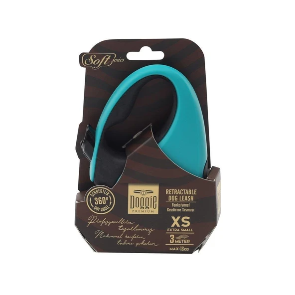 Doggie Otomatik Uzatma Tasması Soft Seri Mavi 12Kg/3Mt ürün görseli