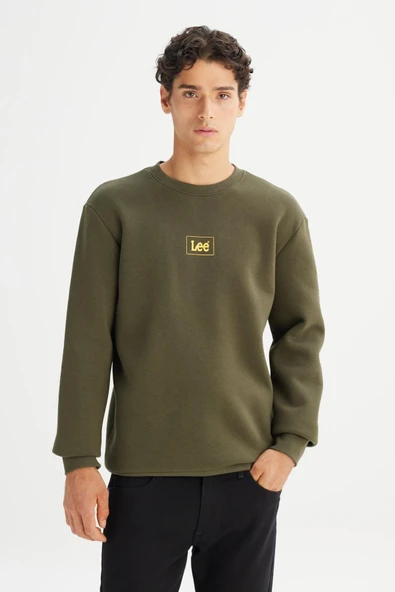 Bisiklet Yaka Sweatshirt Khaki Khaki L ürün görseli 1