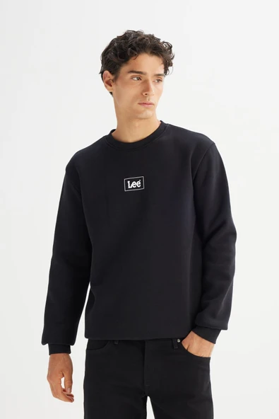 Mid Logo Baskılı Sweatshirt Black Black M - Resim 4