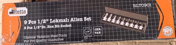 Retta 9 Parça 1/2'' Allen Uçlu Lokma Takımı - RLT0901 - 2