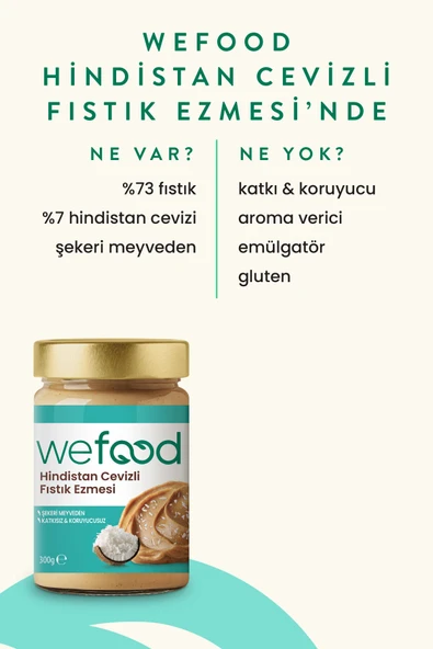 Wefood Hindistan Cevizli Fıstık Ezmesi 300 gr - 2