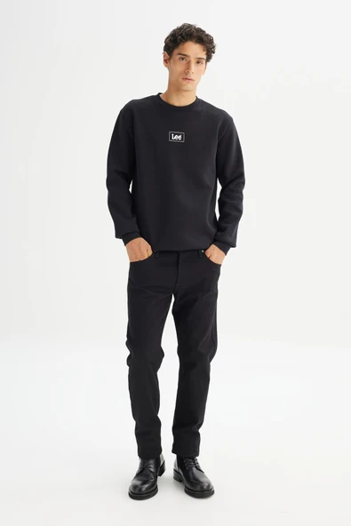 Mid Logo Baskılı Sweatshirt Black Black M - Resim 5