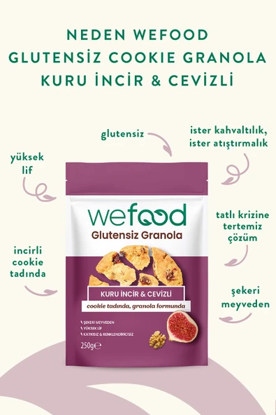 Wefood Glutensiz Granola Kuru İncir & Cevizli 250 gr - 4