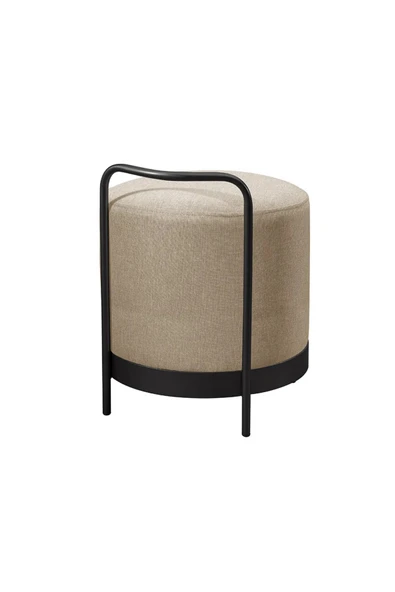 OLA PUF, METAL HALKALI PUF, MAKYAJ OTURAĞI ,PUF BENCH MONTAJSIZ OTURAK GOLD METAL AYAKLI - 3