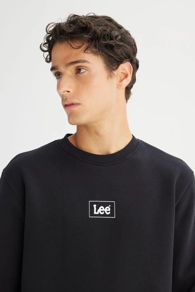 Mid Logo Baskılı Sweatshirt Black Black M - Resim 2