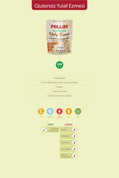 Fellas Glutensiz Yulaf Ezmesi 300 Gr X 2 Adet - 6