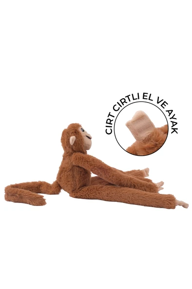 Peluş Maymun Yapışkanlı El Oyuncak Hediyelik Çocuk Odası Dekorasyon Uyku Oyun Arkadaşı - 5