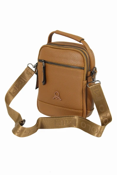 M 426 Mega Bag Suni Deri Bodybag Omuz Çantası - Resim 5