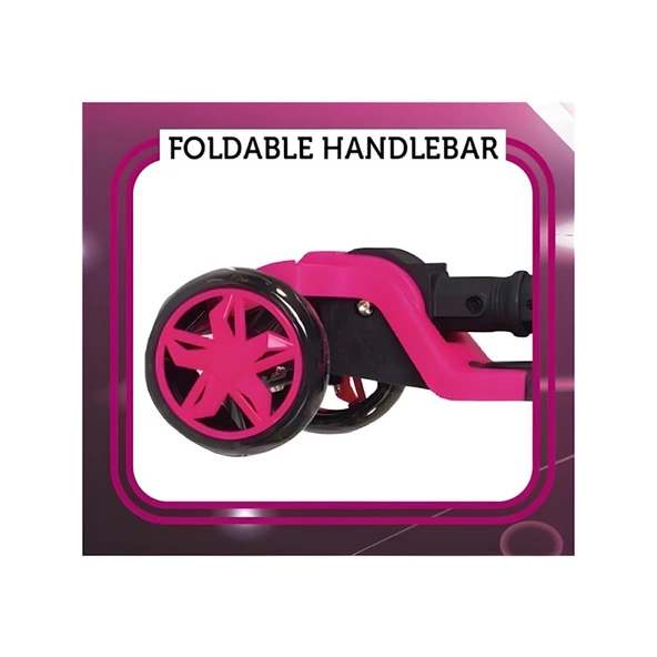 Cool Wheels Tulpar Pembe Işıklı 3 Tekerlekli Çocuk Scooter - 4