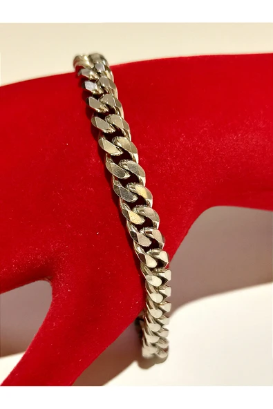 Monalisa Home Gümüş Renk  Lüks Gösterişli Zincir Erkek Bileklik ürün görseli 1